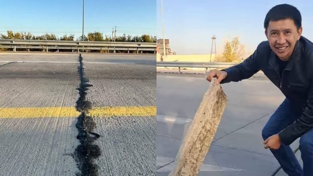 “Арыз жазам деп жатыр еді”: Алматы-Шелек-Қорғас тас жолындағы бетондардың арасындағы пенопласты алып тастаған
