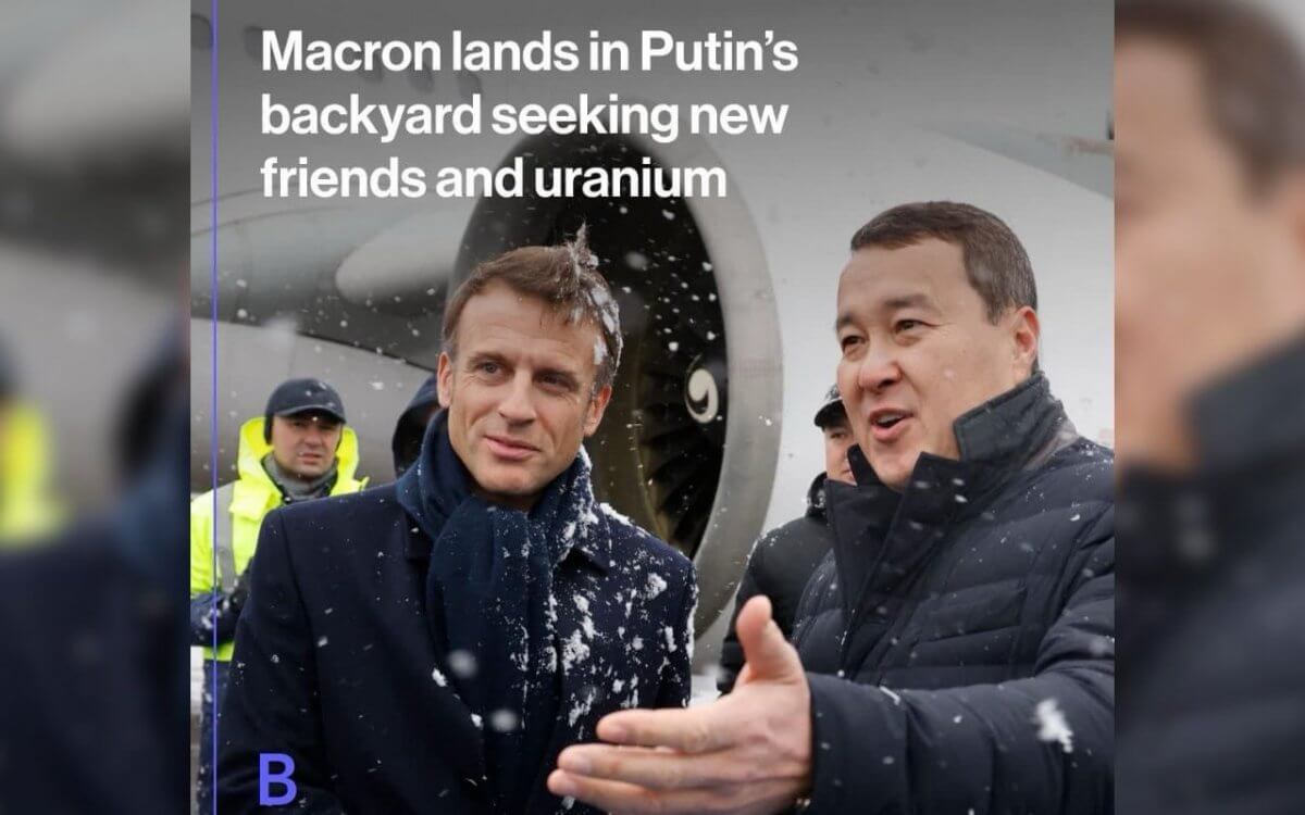 «Путиннің артқы ауласы»: Bloomberg Макрон сапарлаған Қазақстанды келемеждеді