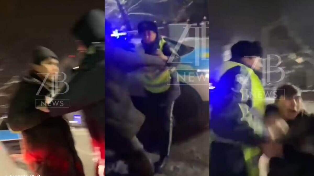 "Мұрнын сындырған": Алматыда тәртіп бұзғандар полицейлерге боғауыз сөз айтып, соққыға жыққан