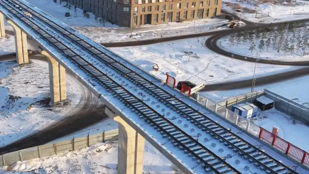 Астанада LRT-ның алғашқы рельсі төселді