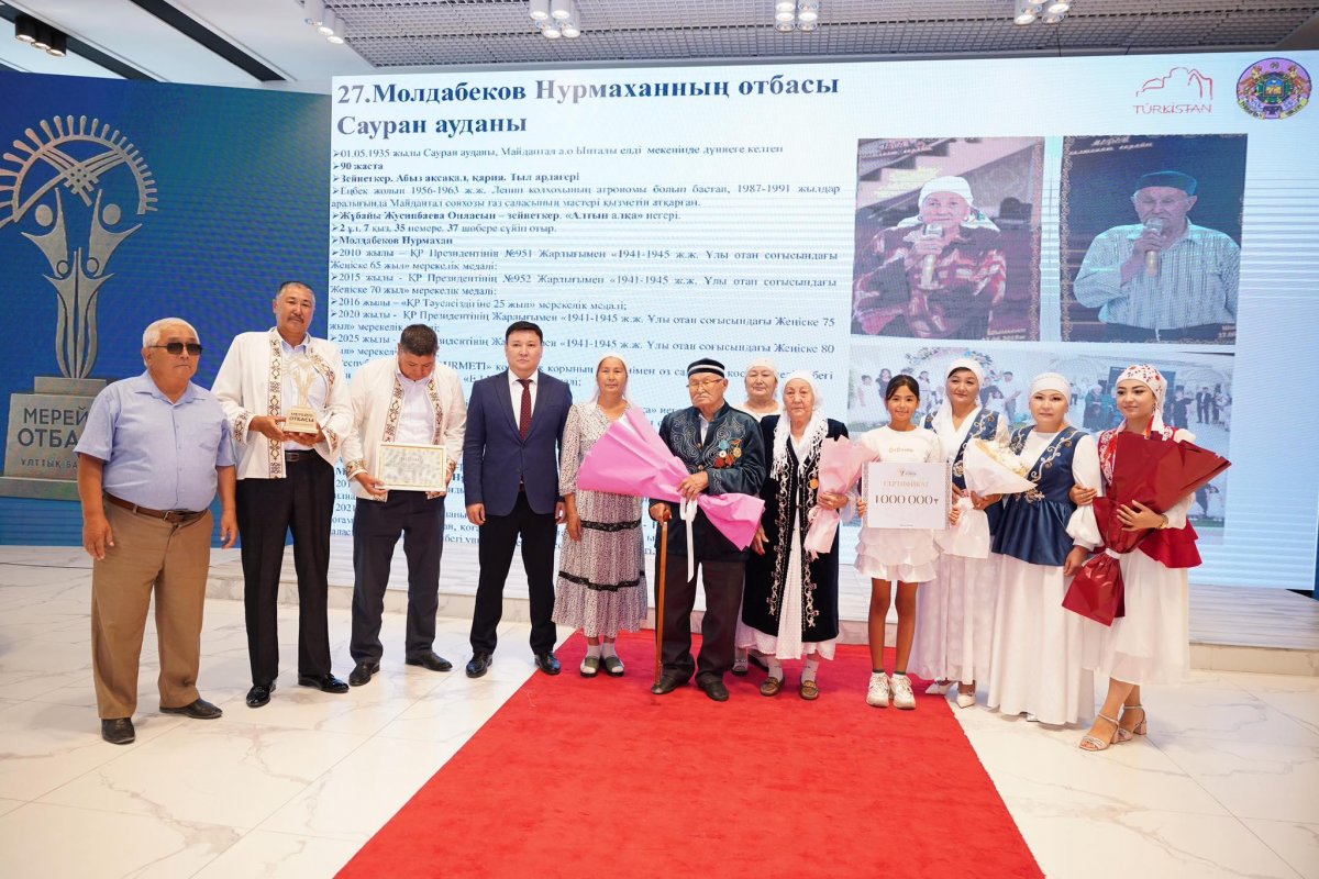 Түркістан: «Мерейлі отбасы –   2025» ұлттық байқауының жеңімпаздары марапатталды