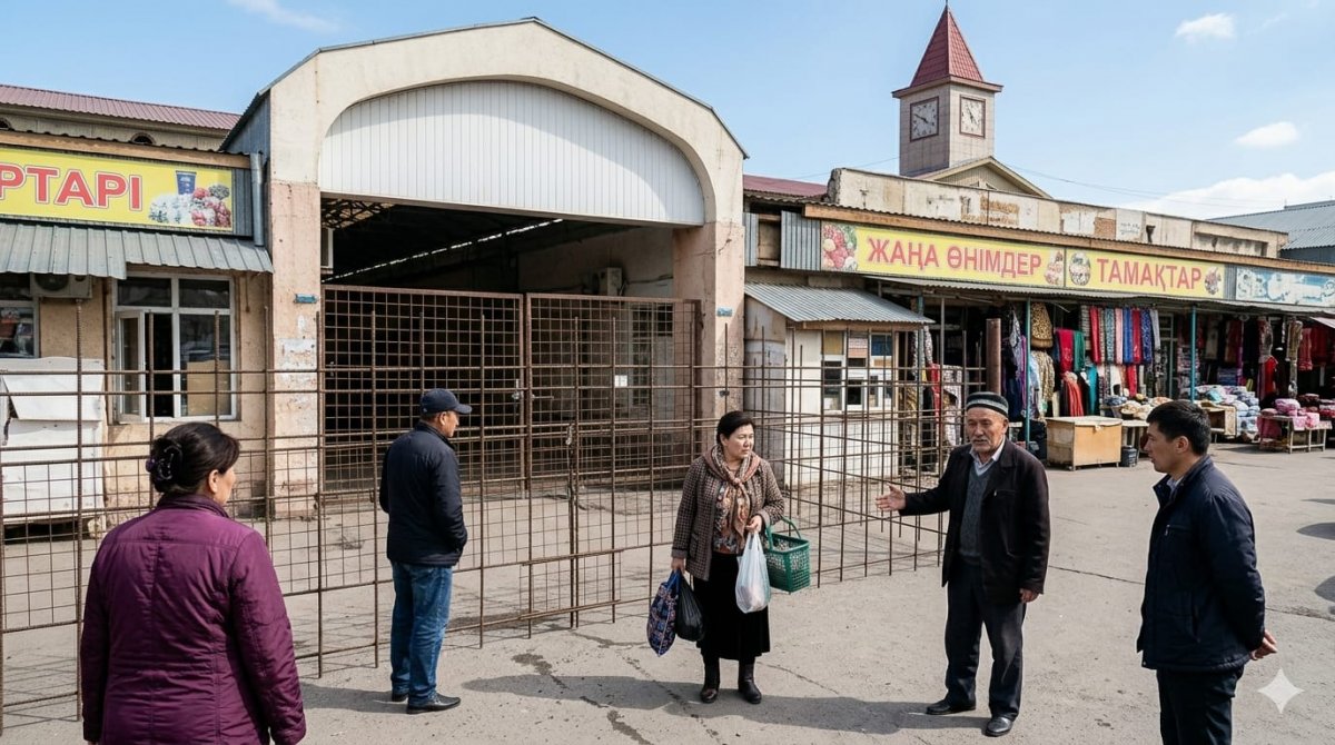 Алматыдағы «Рахат» базарының алдындағы бөгет: кәсіпкерлер мен құқық қорғау органдарының әрекеті сынға қалды