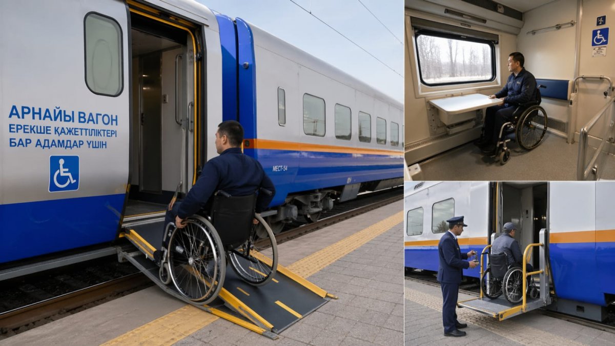 Қазақстанда ерекше қажеттіліктері бар адамдарға арналған арнайы вагондар пайда болады