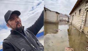 «Жүрек ауырады»: Ауылындағы үйінің суға кеткенін көрген актер жылап қалды