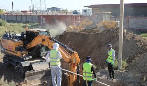 Түркістан қаласында кәріз желілерінің  құрылысы қарқынды жүріп жатыр