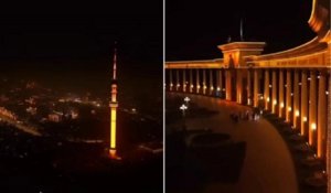 Алматыдағы Көктөбе телемұнарасы мен қаланың өзге де маңызды нысандары қызғылт сары түске көмкерілді