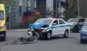 Қостанайда полиция көлігі жол апатына ұшырады