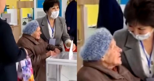Референдум кезінде Алматыдағы 101 жастағы қарияға «100 жасаңыз» деген тілек айтылды